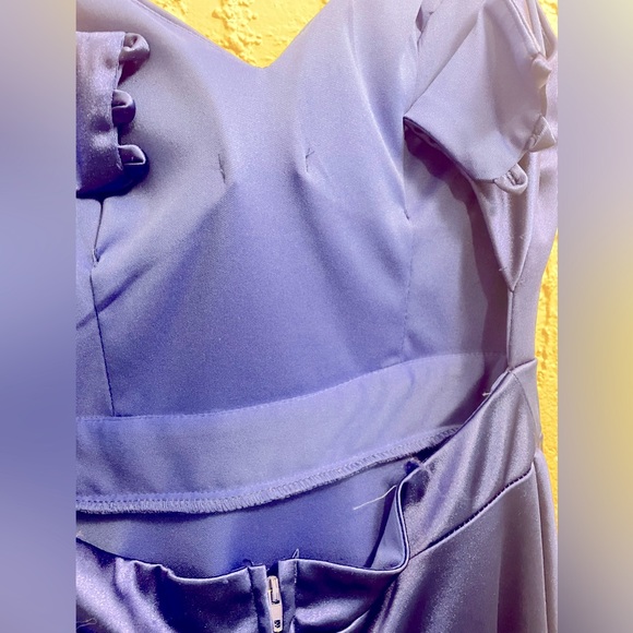 Blue lace up backless dress - Picture 4 of 4